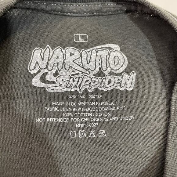 2007 Naruto Shippuden Ripple T-Shirt Graphic Hidden Leaf Village Black Large - Picture 3 of 4